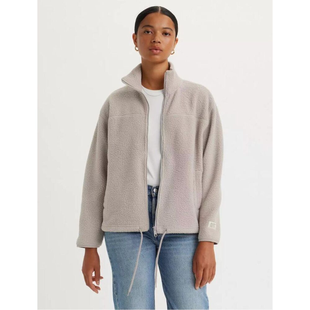 Levi’s Beige Sherpa Fleece Full Zip Jacket Size Large